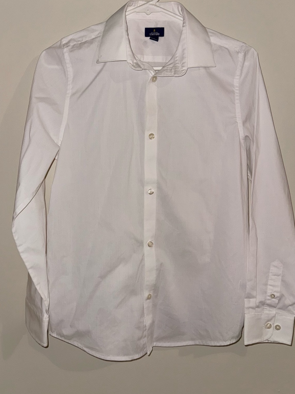 Stafford White Men's Dress Shirt - Point Collar